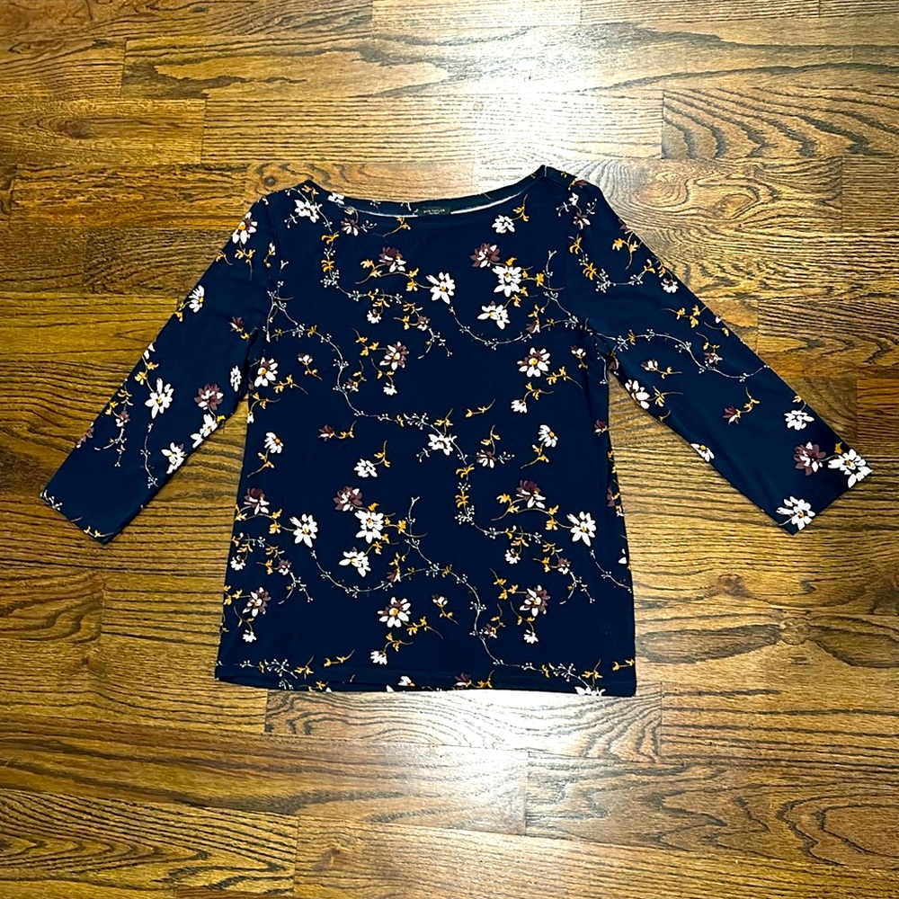 Ann Taylor floral 3/4 sleeve blouse
